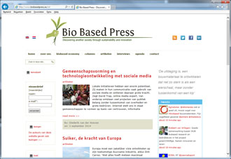 Biobased Press, homepage met de intro's van de meest recente artikelen